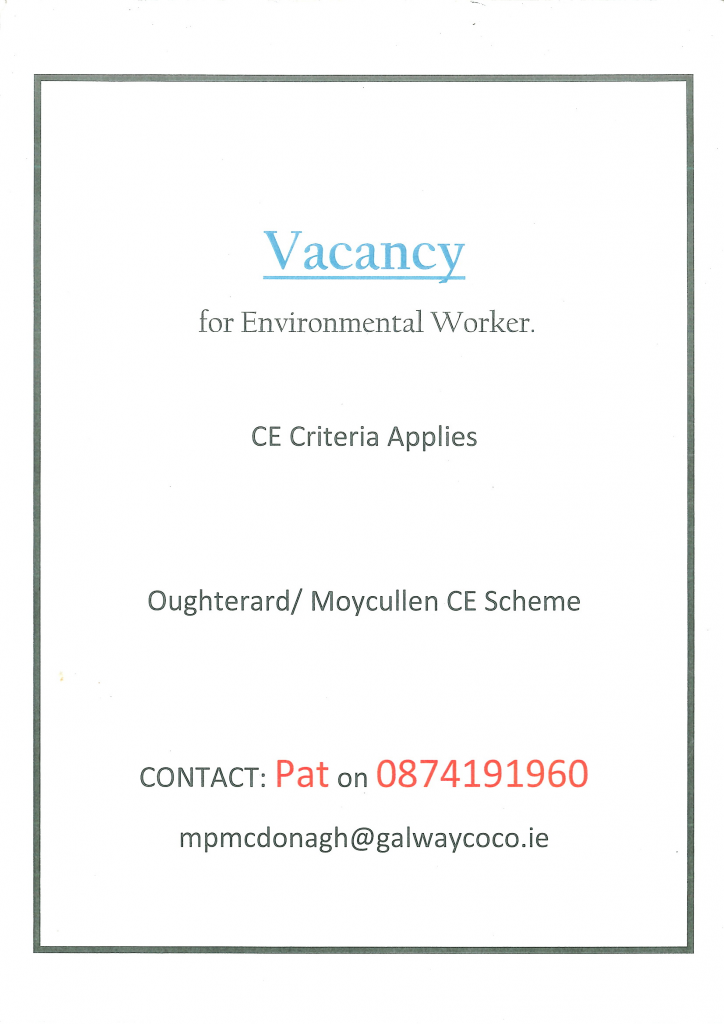 Community Employment evironmental worker wanted for Moycullen and Oughterard