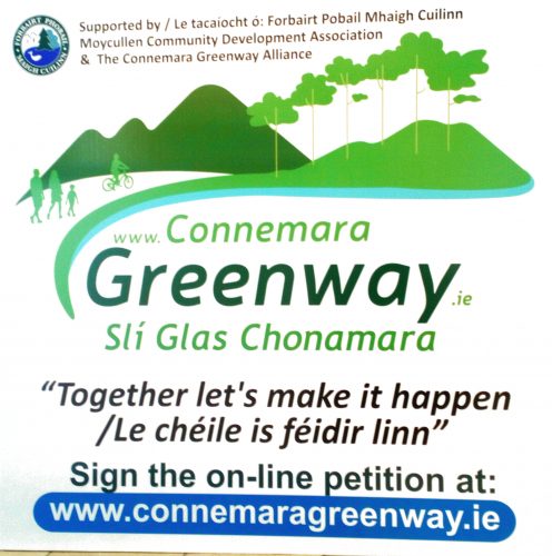 Show your support for the Greenway - March behind this banner at the St.Patrick's Day Parade Moycullen 2019