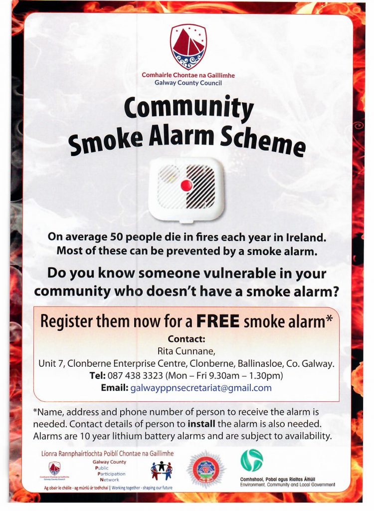 Free smoke alarms for people in Moycullen